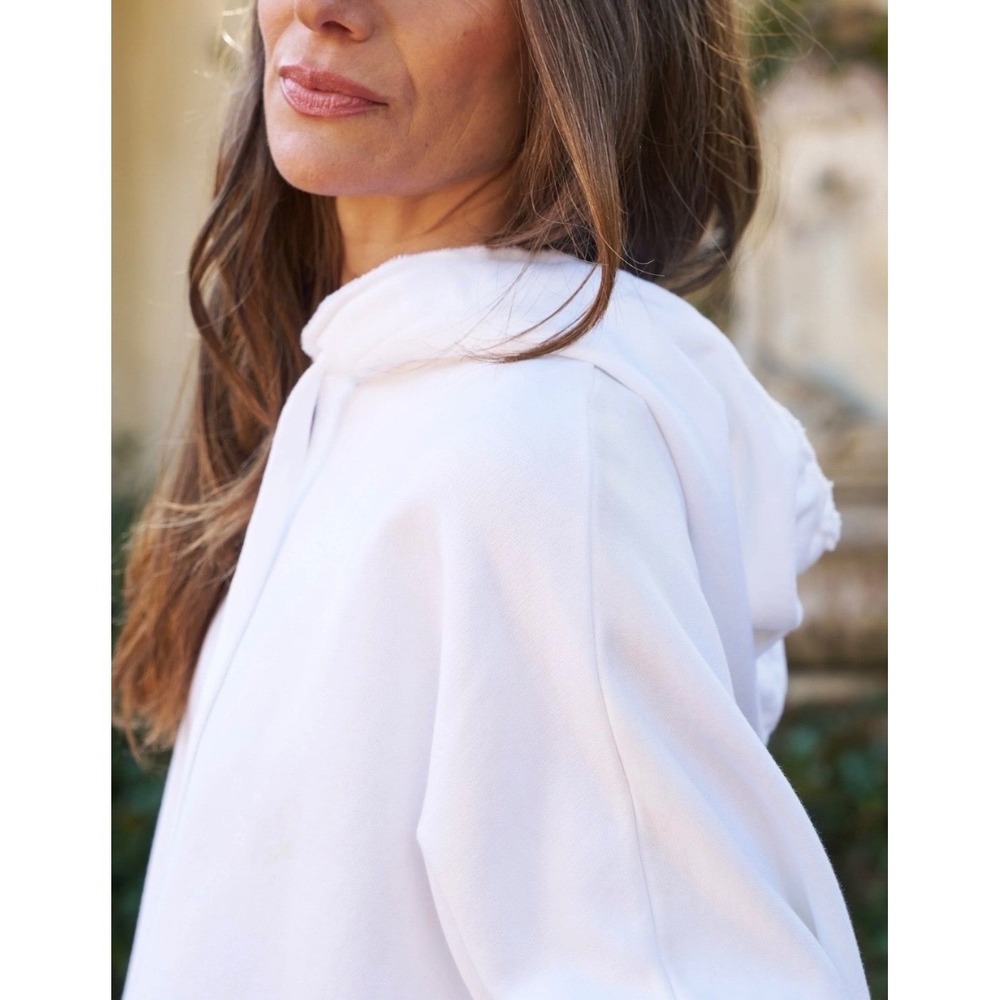Frank & Eileen Kane Capelet Oversized Hoodie Sweatshirt Size L White Comfort NEW - Picture 5 of 16